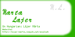 marta lajer business card