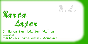 marta lajer business card